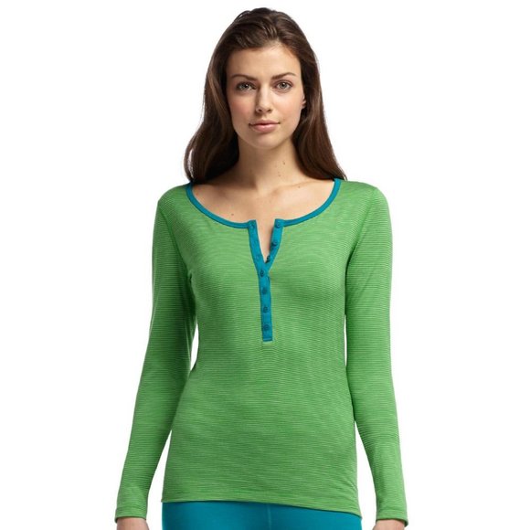 Icebreaker Merino Bodyfit 200 Oasis LS Henley Stripe Top, Large - Picture 13 of 13